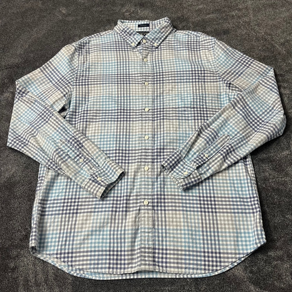 Hawker RYE Mens Large Tall Plaid Long Sleeve Button Down Shirt Regular Fit Dad